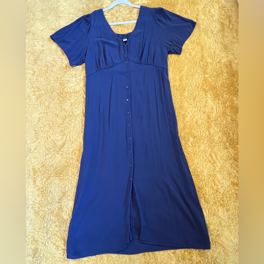 Old Navy blue button-down maxi dress